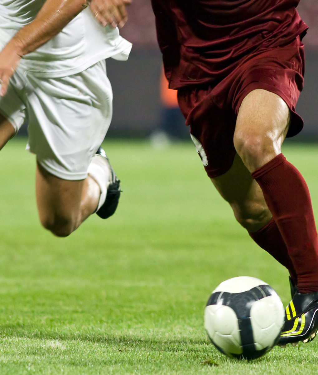 soccer ball on pitch